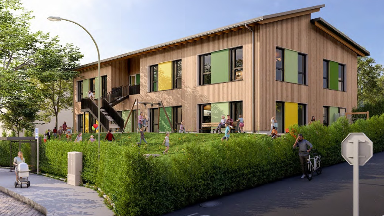 Entwurf: So soll die neue Kindertagesstätte in Holzen künftig aussehen. Entwurf: So soll die neue Kindertagesstätte in Holzen künftig aussehen.